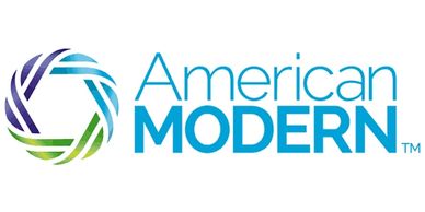 Logo of American Modern with a colorful circular design.