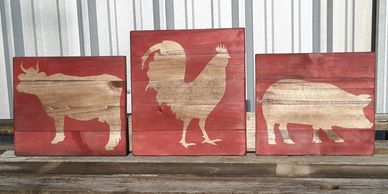 Farmhouse decor...we have plenty. Add these pop of red to your kitchen. Comes in set of three.
$25
