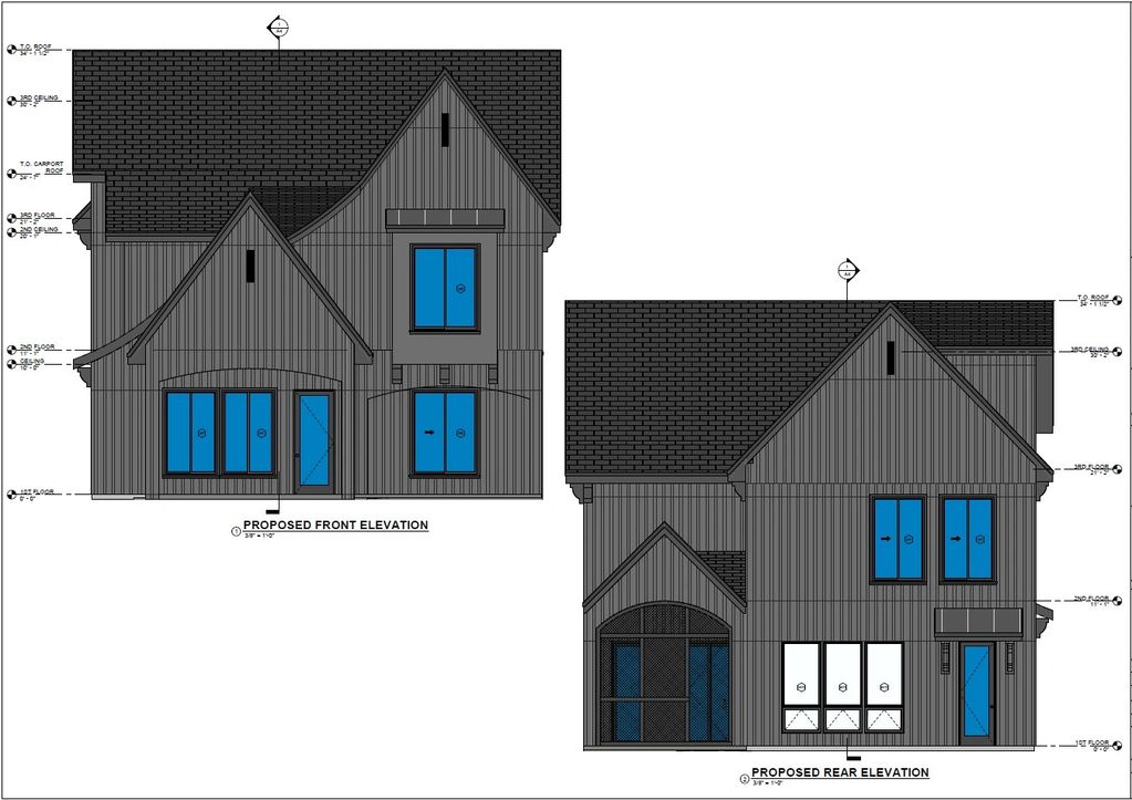 Front and Rear Elevations