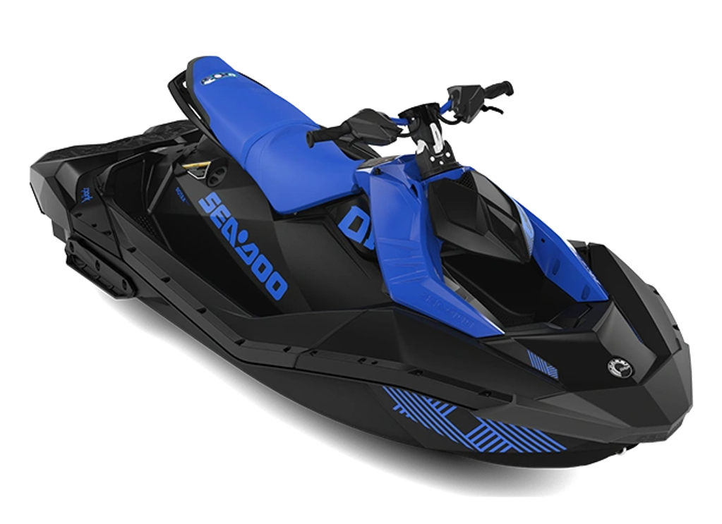Blue and black 2022 Sea-Doo Spark Trixx studio view
