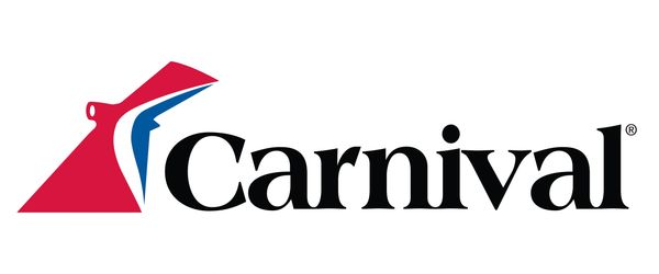 Carnival Cruise Line logo with stylized red, white, and blue funnel.