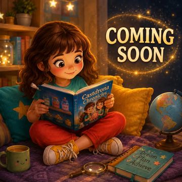 A girl reading a book with 'Coming Soon' text.