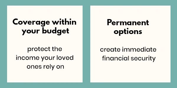 Comparison of budget-friendly coverage and permanent financial security options.