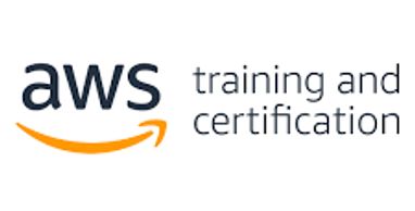 AWS training and certification logo with text.