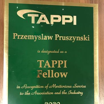 DR. Pruszynski designated as a TAPPI FELLOW 
