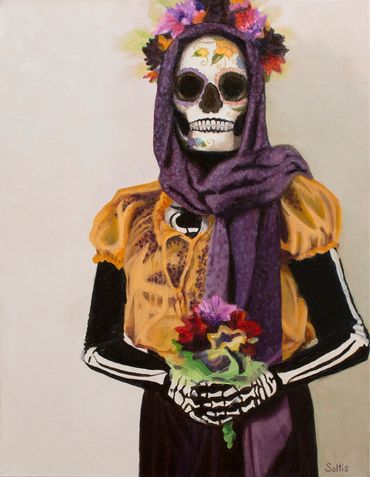 La Maestra, 14"x18", Oil on Canvas, Framed, NFS