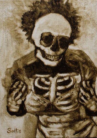 Secret Smile 2, 5"x7", Oil Sketch on Canvas Panel, Framed