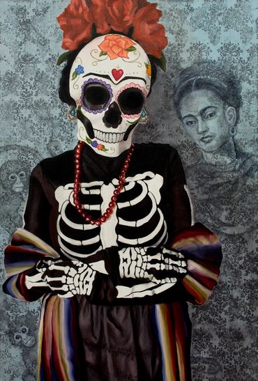 Viva Frida, 24"x36", Oil on Canvas, Framed, NFS