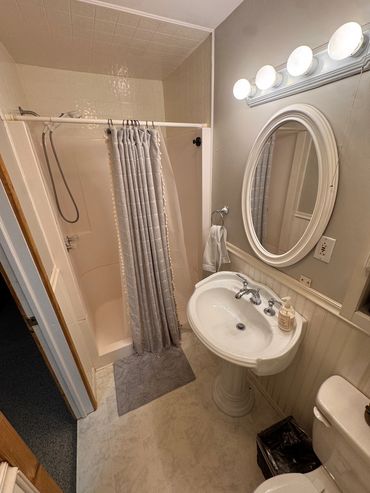 Bathroom off of large bunk room.