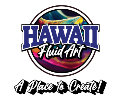 Logo for Hawaii Fluid Art, a creative place.