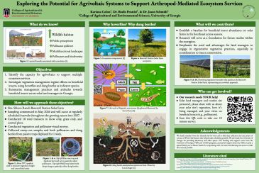 Research poster on agroforestry's role in supporting arthropod-mediated ecosystem services in Georgia.