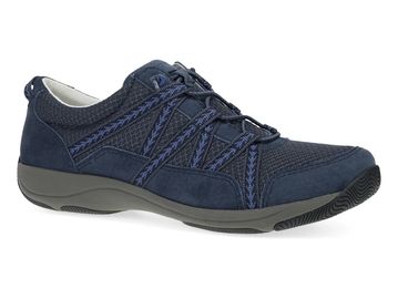 Blue casual sneaker with gray sole.