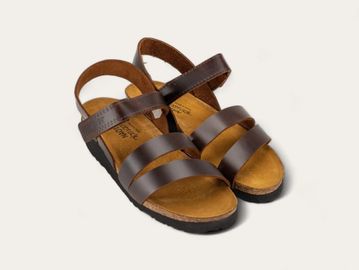cork footbed sandal with three supportive strap, made with leather, NAOT Sandal KAYLA