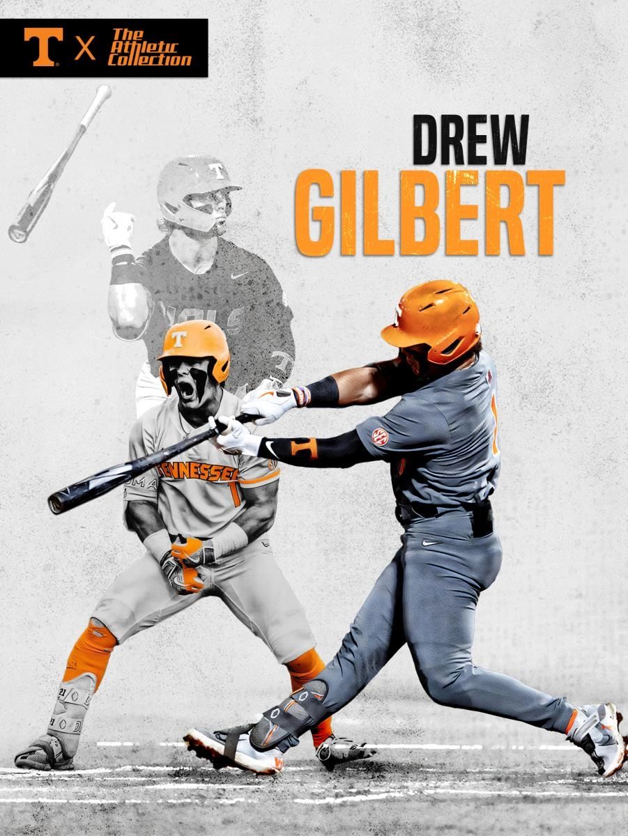 Drew Gilbert Tennessee Baseball NIL Poster