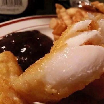 Hand Battered Cod on a Plate