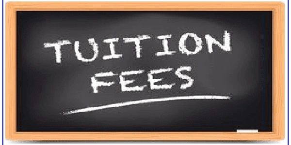 Blackboard with the words 'TUITION FEES' written in white chalk.