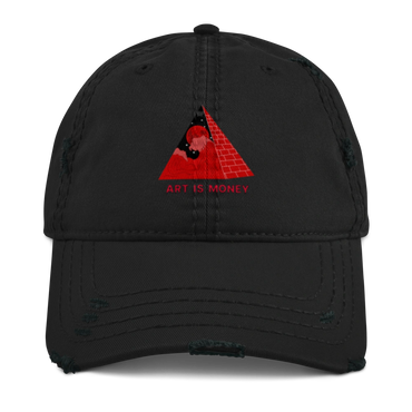 Distressed Dad Hat RED OG AIM LOGO