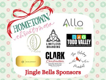 Christmas sponsors' logos with festive design and holiday theme.
