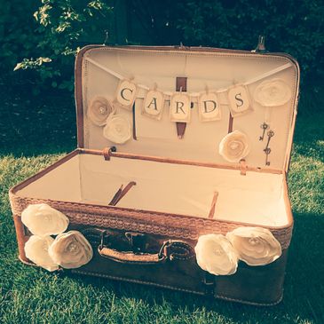 Vintage Suitcase for storing wedding cards, congratulation cards.