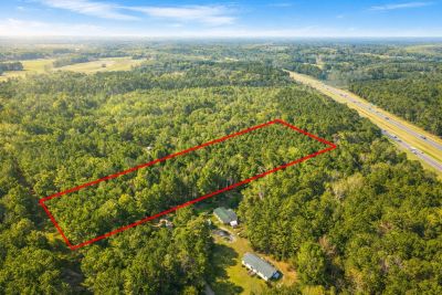 Aerial outline of 3.6 wooded acres near Fayetteville NC, about 1 mile from I-95