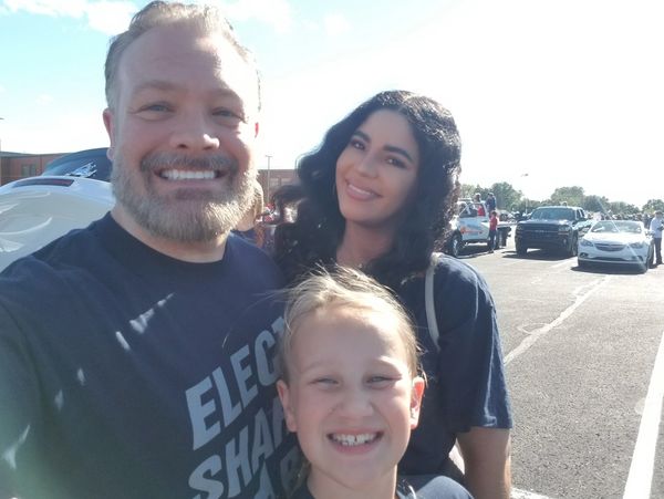 Brad, Angela, and Sophie Proudfoot campaigning for our good friend and mentor Sharon Ray.