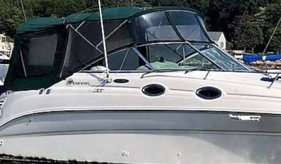 2003 Sea Ray 240 Sundancer Canvas, Full Enclosure with Camper Package in Hunter Green Tweed