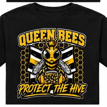 Black QB Fan Tee 100% Cotton