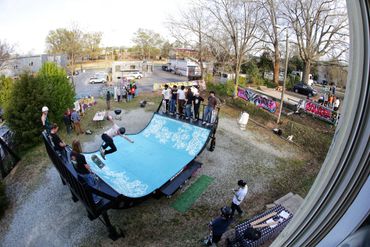 Heelflip to Fakie at the North Carolina ArtPost & Manifest Skateshop event
