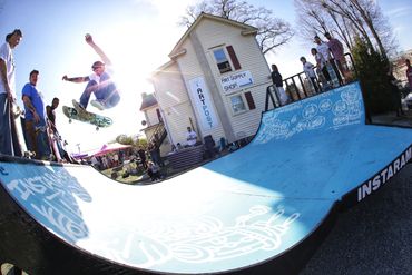 Frontside flip at the ArtPost x Manifest Skateshop Event in North Carolina