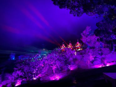 Lights shinning over Xanabu at night.