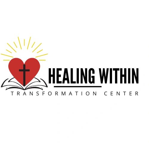 Logo with heart, cross, and book for Healing Within Transformation Center.