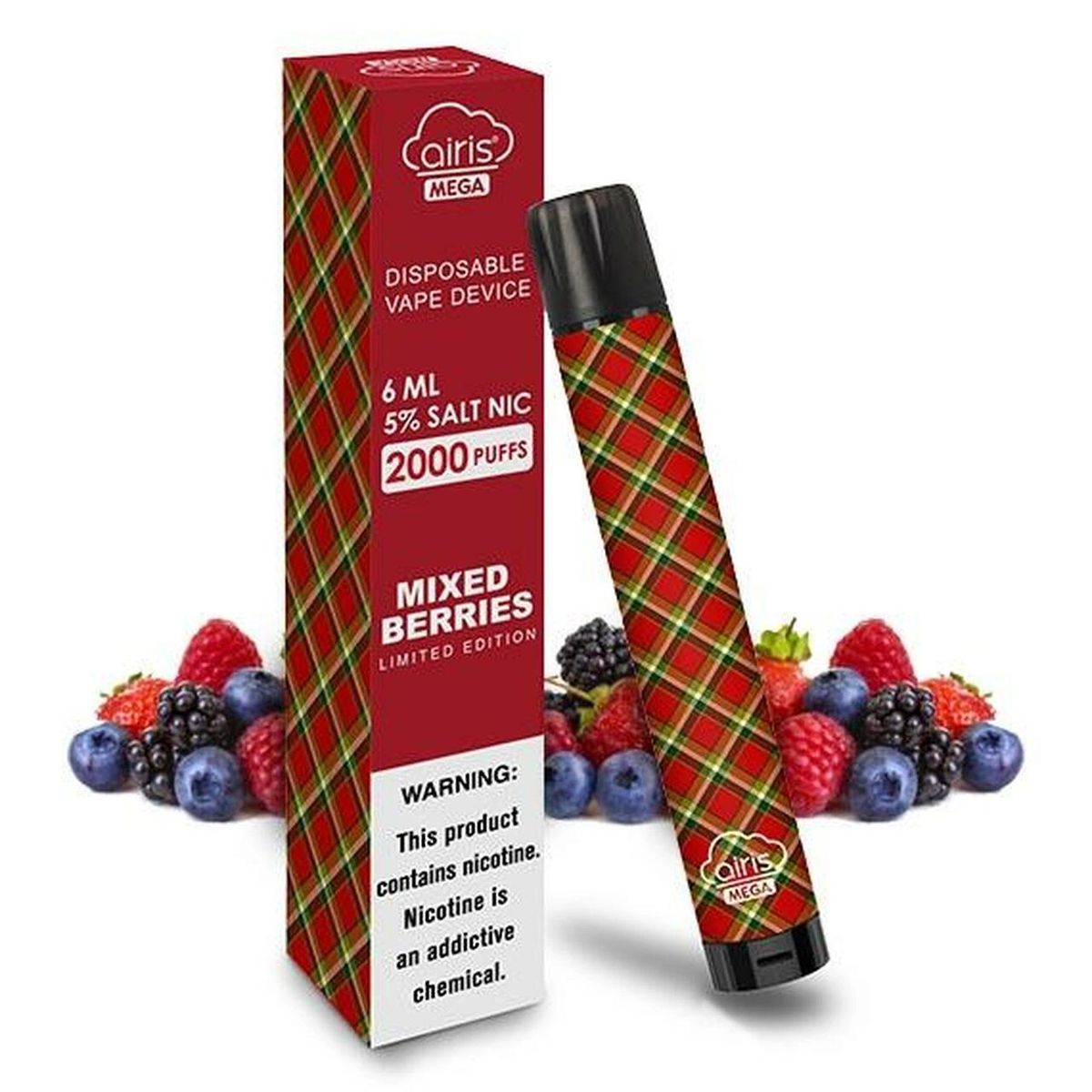 Airis Mega Mixed Berry Disposable Vape Device 2000 Puffs