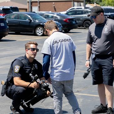 officer demonstrating a drone