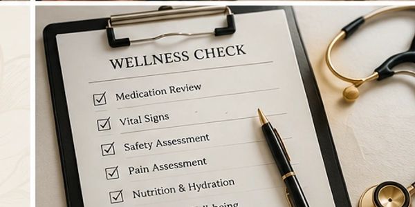 Clipboard with a wellness check checklist and a stethoscope on the side.