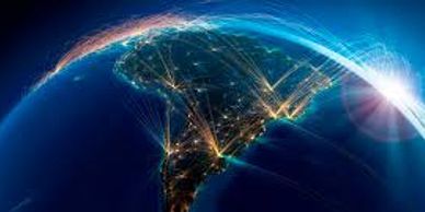 Conexiones digitales en Sudamérica vistas desde el espacio.