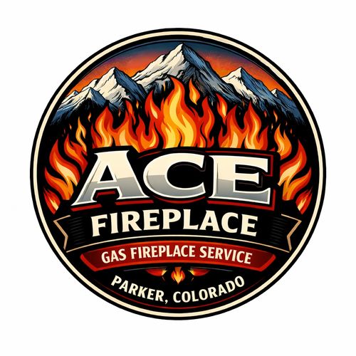 A technician repairs a fireplace while a woman observes closely.