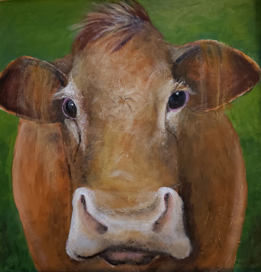 Cow
12x12 
Acrylic on framed panel