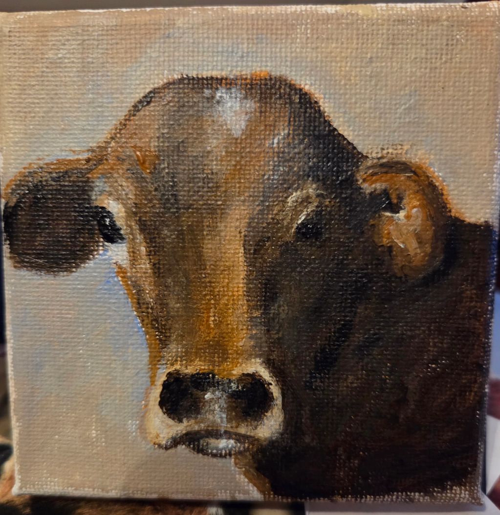 4x4 acrylic painting on a stretched canvas 