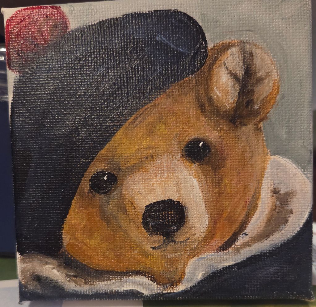 Teddy Bear 
4x4
Acrylic on stretched canvas 