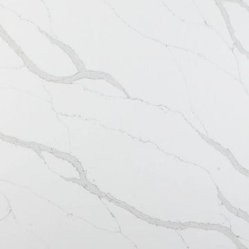 Bertoli is white quartz with bold grey detailing that resembles veining in marble.