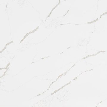 Calacatta Capella is classic white quartz with grey, marble-like veining strewn throughout.