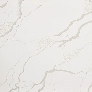 Calacatta Jubilee is a bright white quartz with distinctive “veins” strewn throughout