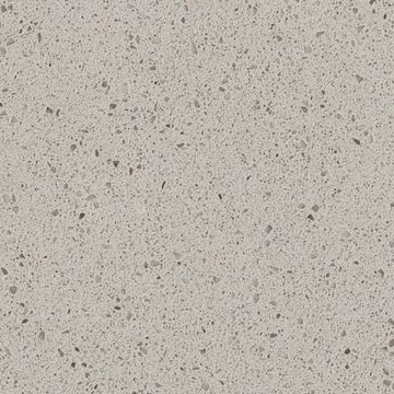 Zinc is light warm grey quartz with consistent clear speckles throughout.