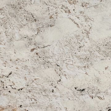 Bluzonite is a creamy white granite with areas of taupe and grey veining throughout. 