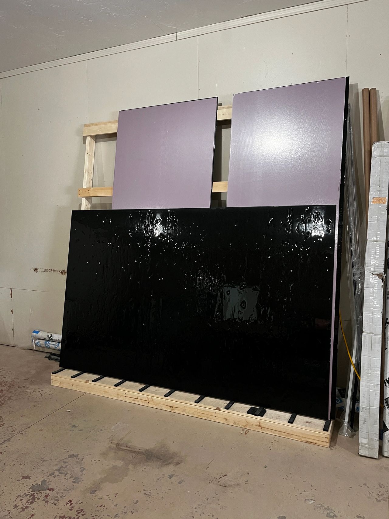 The largest black textured mirror Precision Glass sourced for a designer client