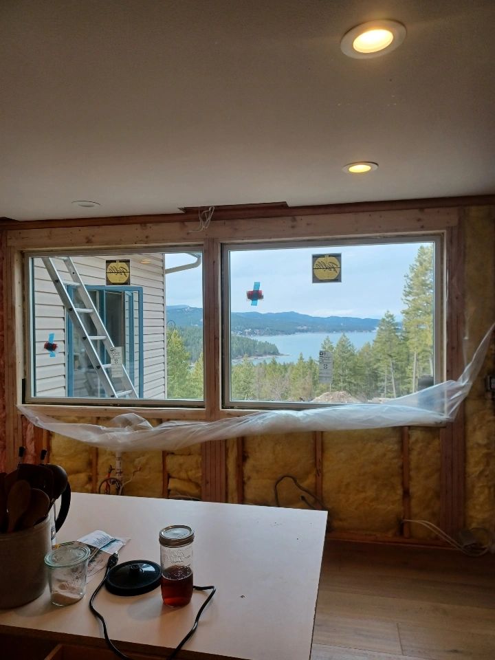The end result of a larger window installed by Precision Glass in Lakeside MT 59922
