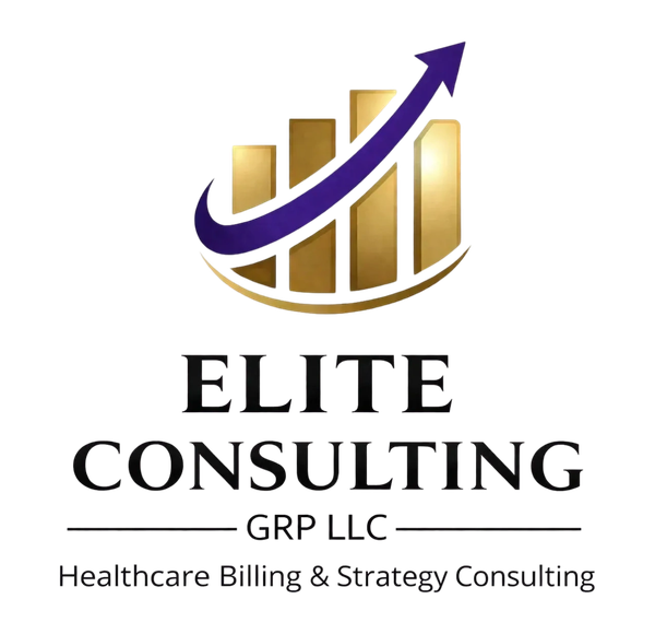 Logo of Elite Consulting GRP LLC with growth bars and upward arrow.
