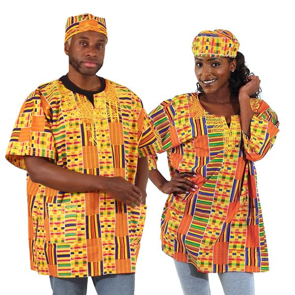 Large Size Genuine Ashanti Kente Cloth African Kufi Men's Hat