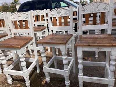 handmade barstools with custom carving