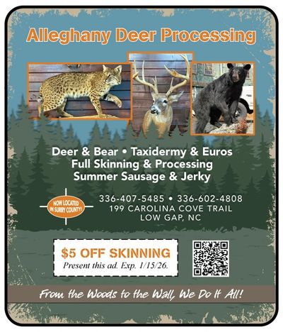Alleghany Deer Processing in Mount Airy, Pilot Mountain, Elkin, and surrounding areas 